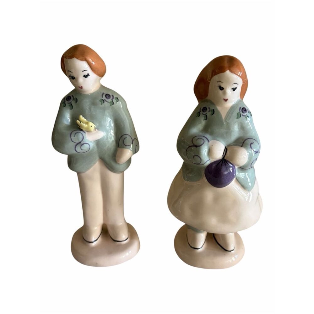 Vintage Capistrano Ceramics Boy & Girl Figurines San Juan Capistrano CA Swallow
